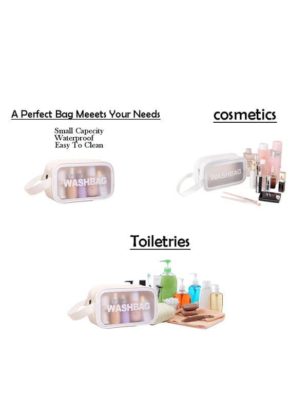 Waterproof PVC Travel Toiletries Bag - Clear Cosmetic Makeup Organizer Pouch for Women | Portable Wash Bag for Airplane, Gym, Camping & Vacation Essentials