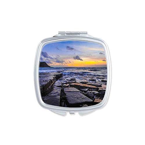 DIYthinker Ocean Stone Water Science Nature Picture Mirror - Portable Compact Pocket Makeup Mirror with Double Sided Glass - Perfect for Travel, Home Vanity & Handbag Essentials