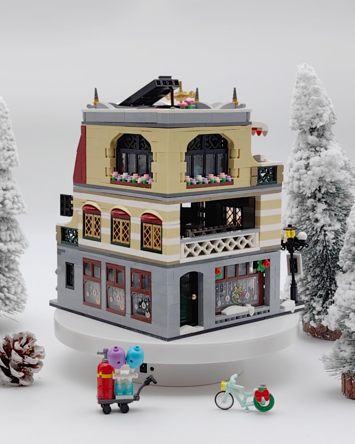 Mini Christmas Cafe Shop Building Blocks Set (2506pcs) - Holiday Main Street Architecture Model, Creative Christmas Gift for Adults - Perfect for Home Decor, Office Display & Holiday Collectors