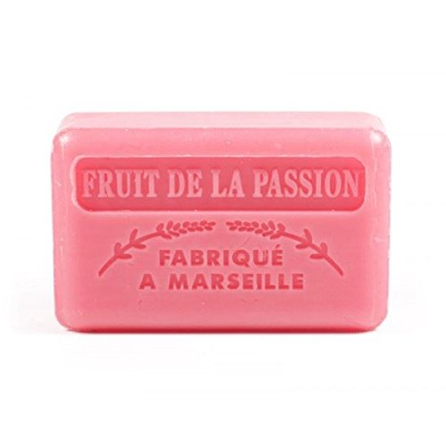 125g Marseille Soap with Passion Fruit Scent by Foufour - Natural French Soap for Face, Body & Hand Cleansing - Perfect for Sensitive Skin & Eco-Friendly Bathroom