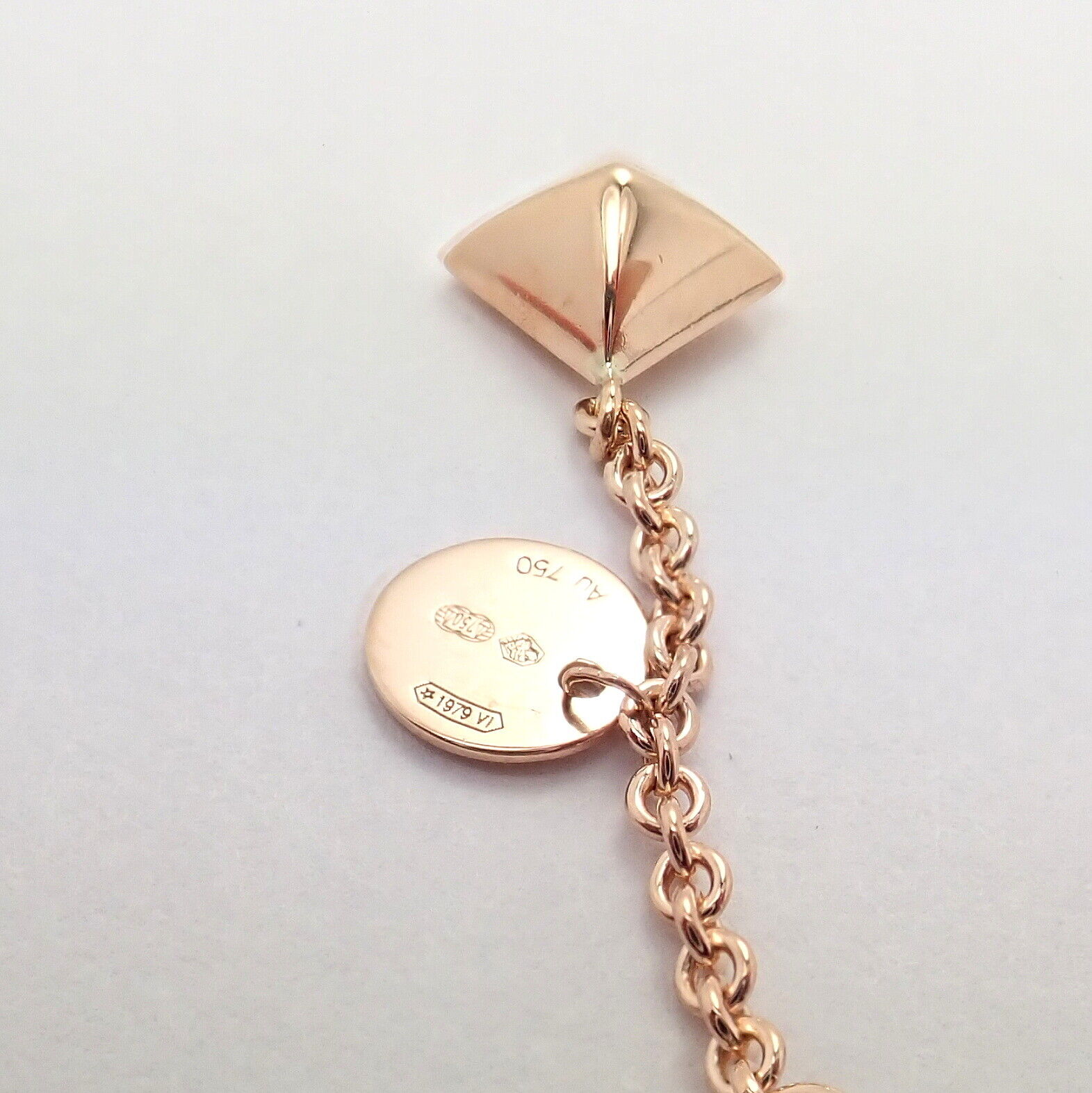 Authentic Hermes 18K Rose Gold Signature Iconic Logo Link Toggle Bracelet - Luxury Fashion Jewelry for Women, Perfect Gift for Birthday, Anniversary & Special Occasions