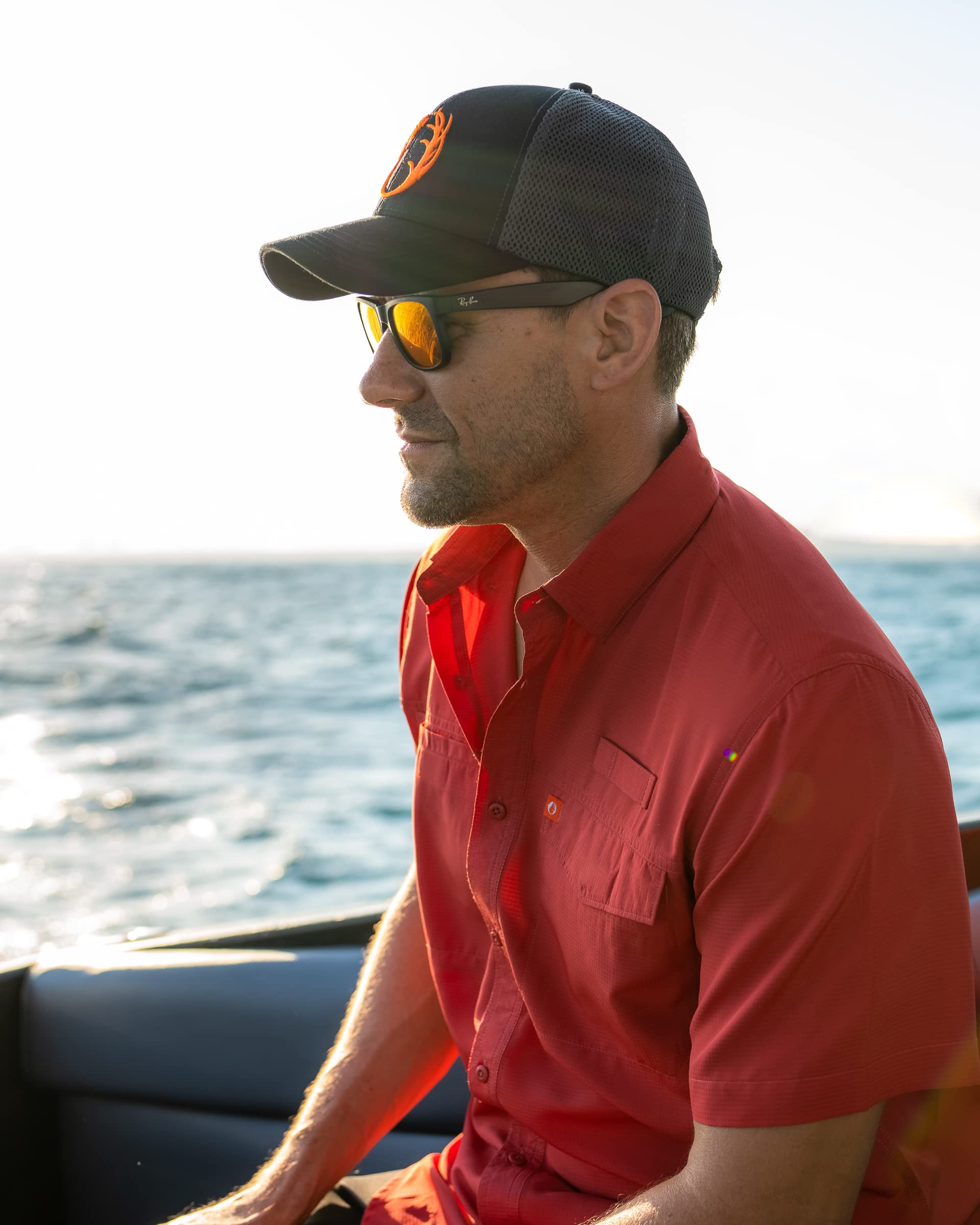 Men's Quick-Dry Fishing Shirt - Breathable Polyester Short Sleeve Outdoor Shirt for Hiking, Camping & Summer Activities | American Outdoorsman Collection