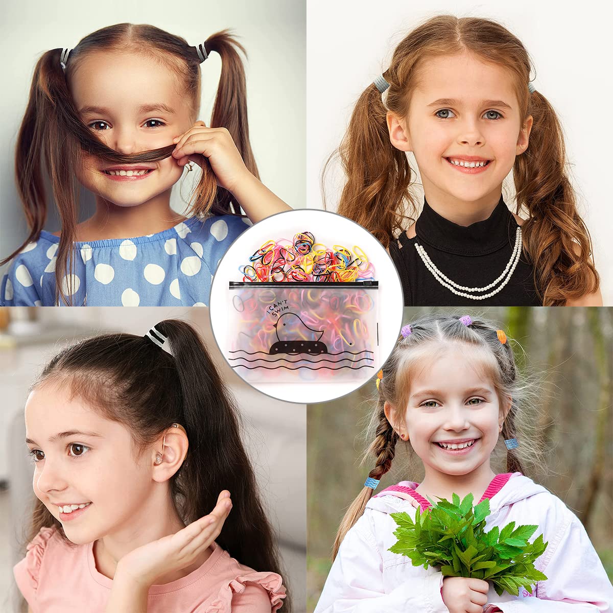 1000PCS Elastic Hair Ties Mini Rubber Bands - Colorful Disposable Hair Bands for Kids, Girls & Adults - Perfect for Braids, Ponytails & Daily Hair Styling