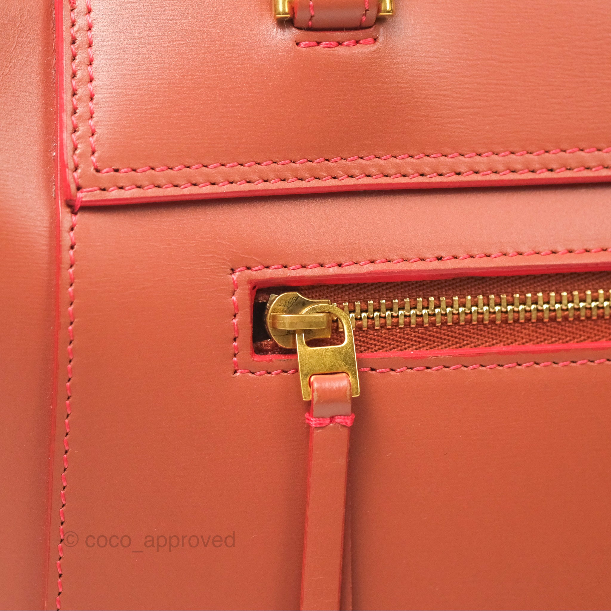 Celine Micro Belt Bag in Terracotta | Smooth Leather with Gold Hardware | Perfect for Work, Travel & Everyday Use