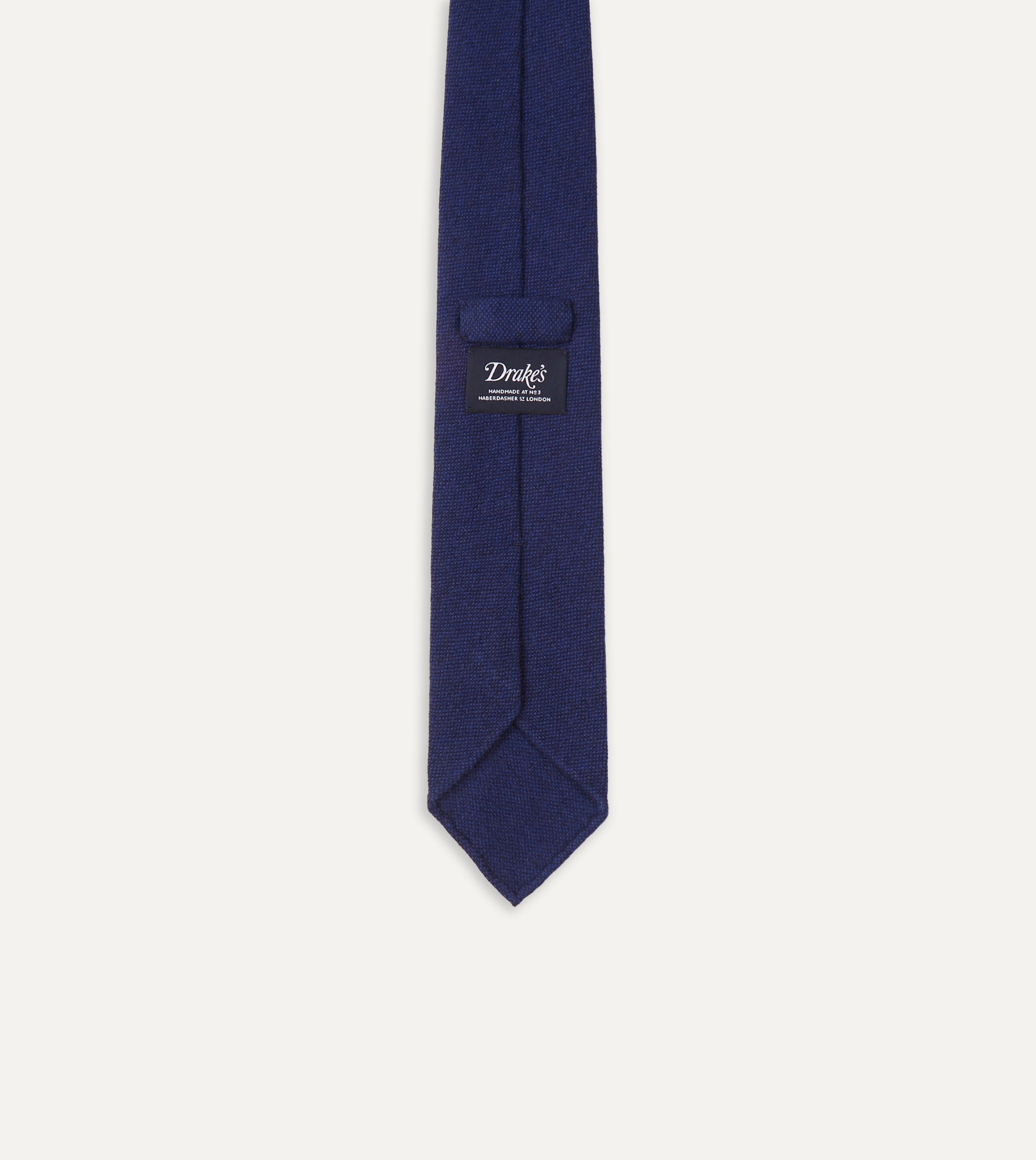 Premium Light Navy Pure Cashmere Necktie - Hand Rolled Solid Color Silk Lining - Perfect for Business Meetings, Weddings & Formal Occasions