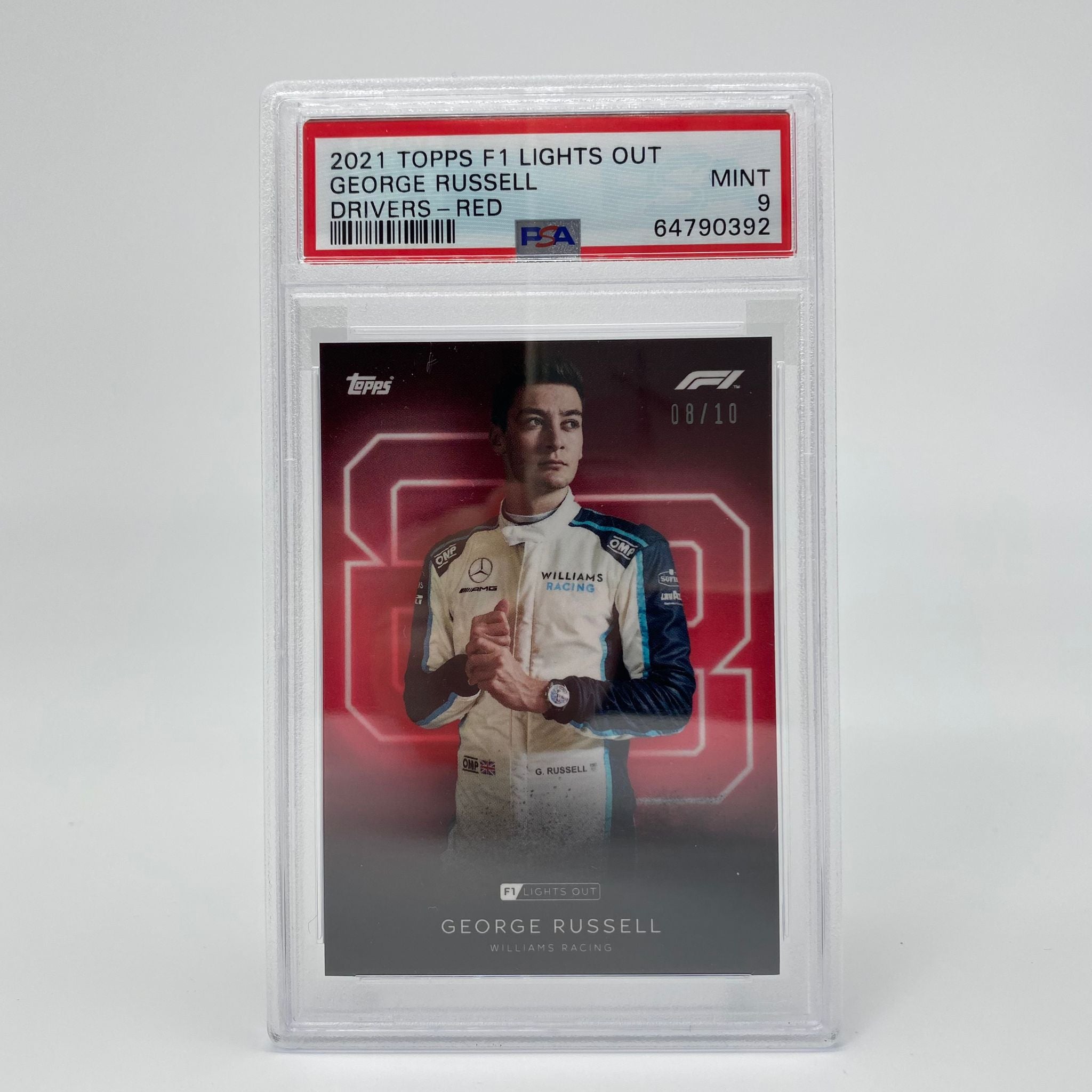 2008 George Russell Red Parallel PSA 9 Graded Racing Card - Perfect for Collectors, Fans, and Sports Memorabilia Enthusiasts | Ideal for Display, Trading, and Investment