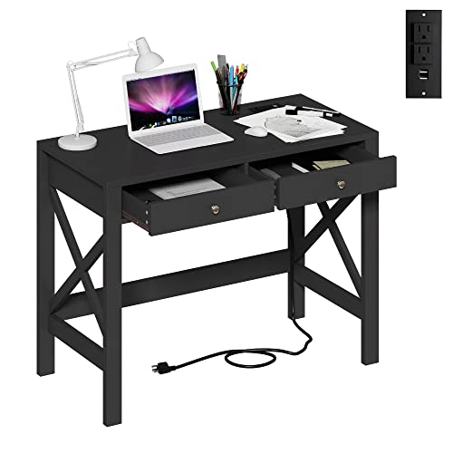 Black With Power Outlets