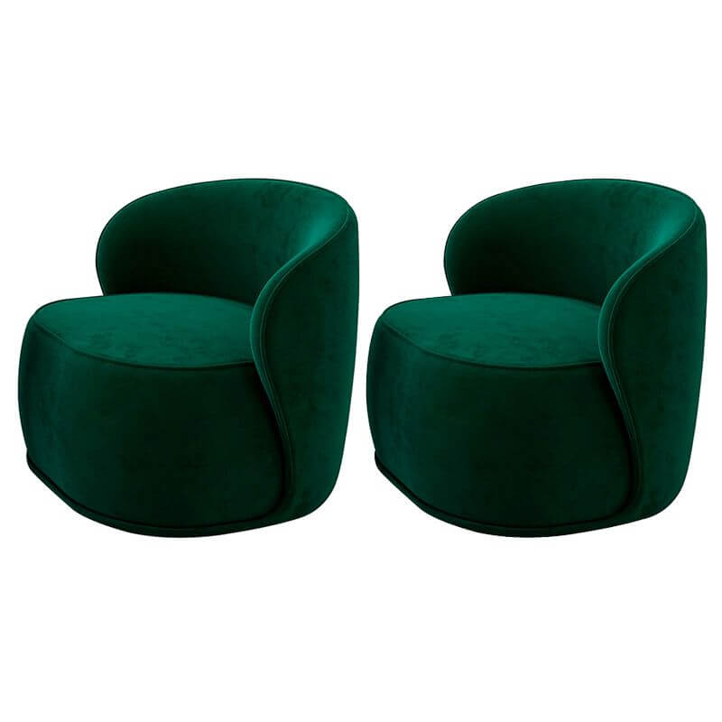 Luxury Velvet Upholstered Armless Chair 31.5