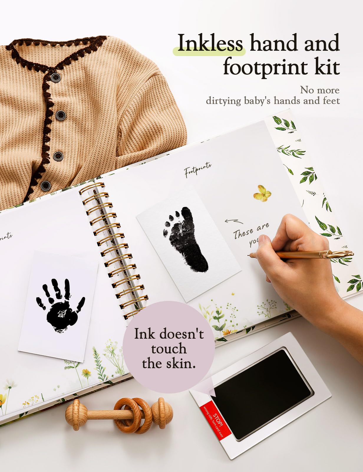 Gender Neutral Baby Memory Book - First 5 Years Keepsake Scrapbook Album with 154 Pages | Perfect Baby Shower Gift & Photo Album for Newborn to Age 5 | Capture Milestones, First Words & Precious Moments