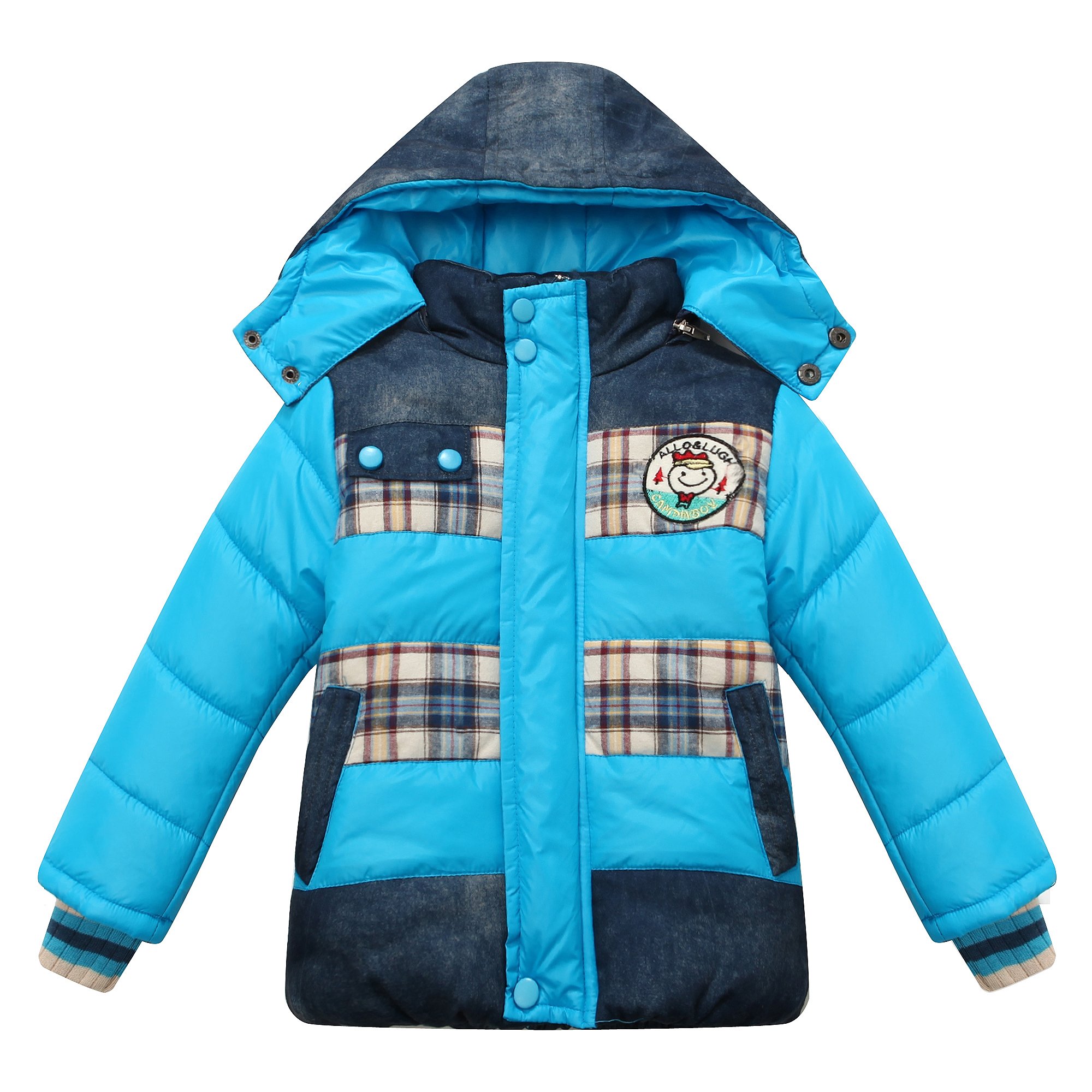 Richie House Boys' Winter Jacket with Detachable Hood - Waterproof Padded Coat for Kids Outdoor Activities, School & Play