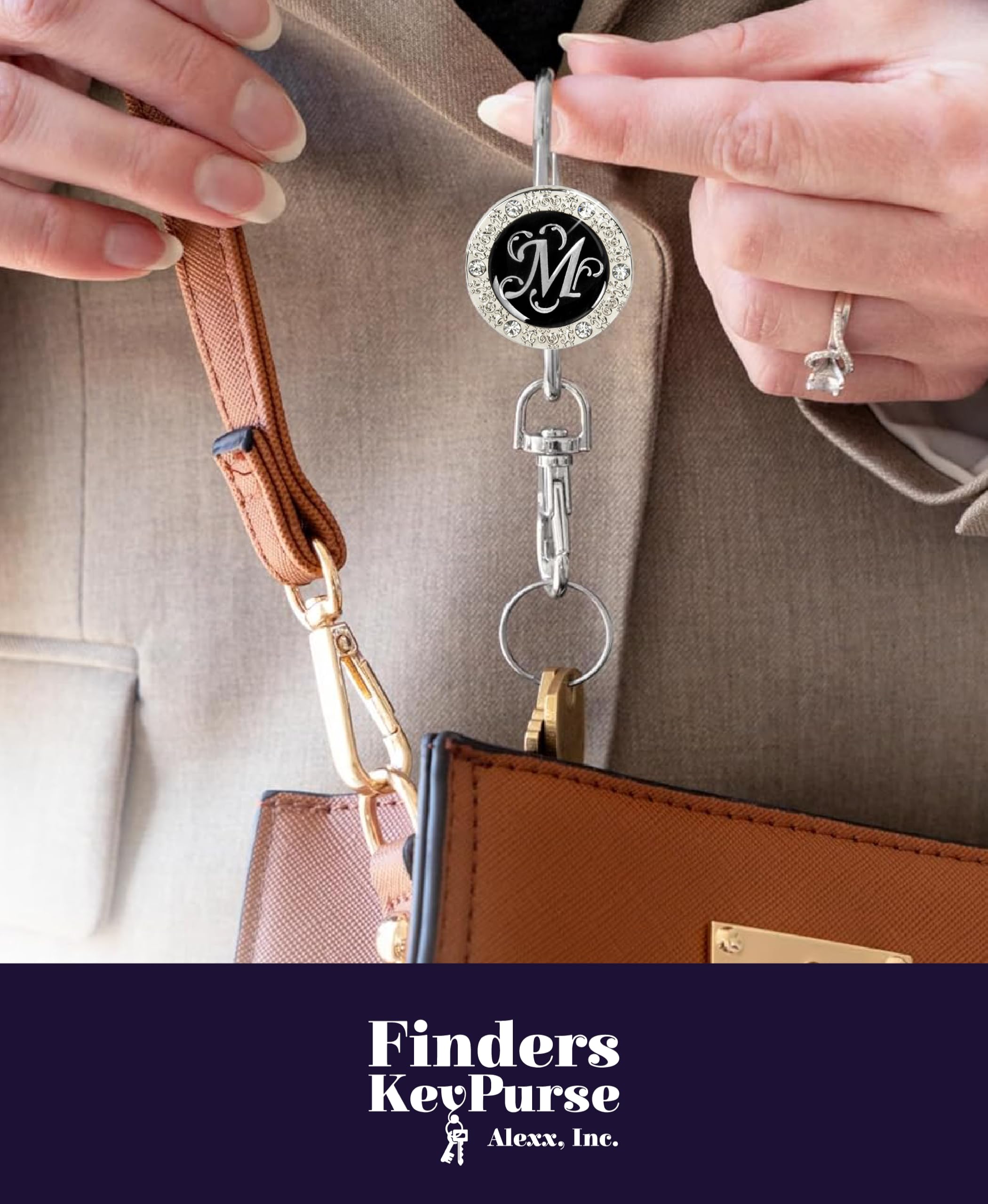Personalized Monogram Key Finder & Purse Organizer - Stylish Women's Bag Charm Keychain, Ideal Gift for Mom, Wife, or Friend - Perfect for Everyday Use, Travel, and Keeping Keys & Essentials Organized