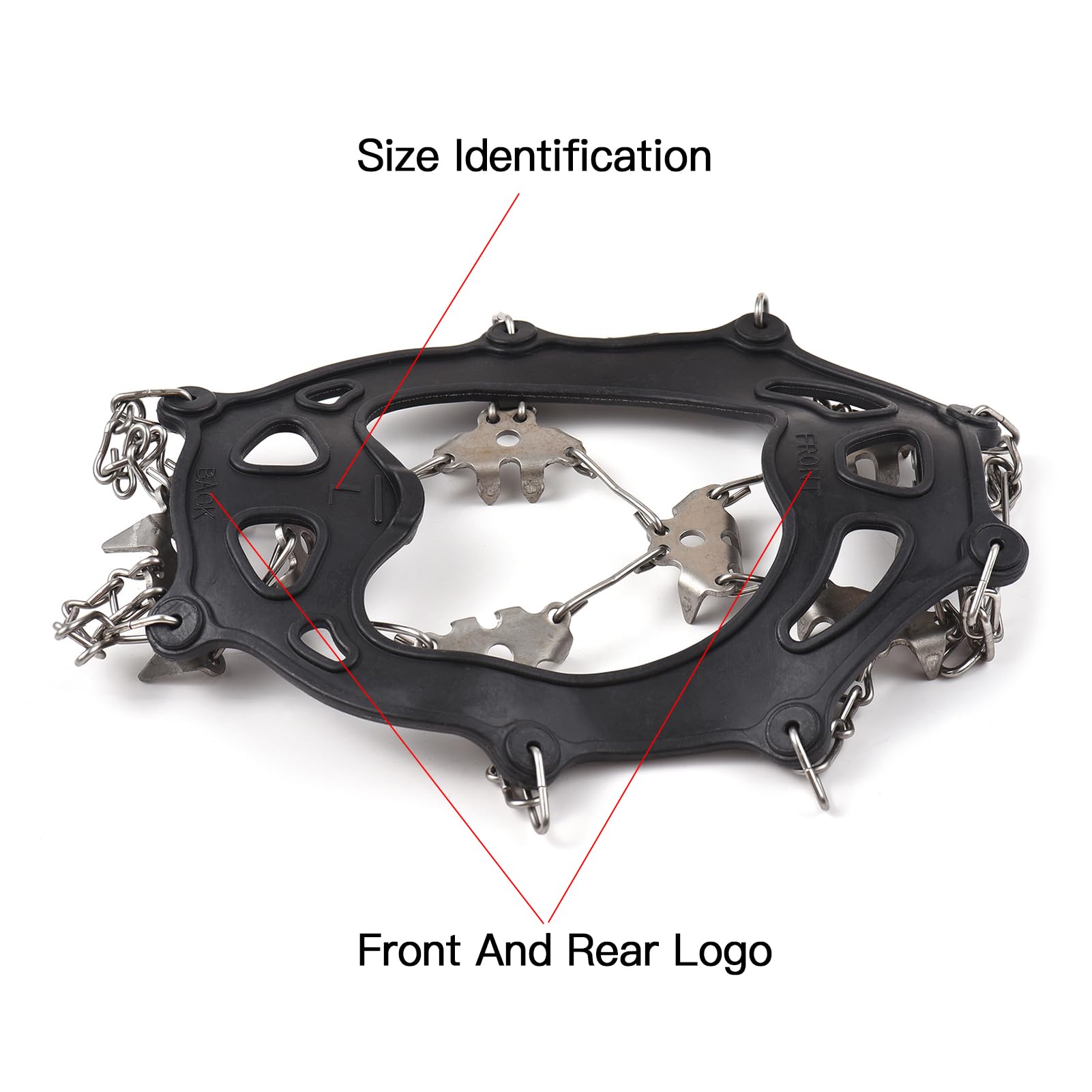 Premium 24/32 Spike Ice Cleats for Shoes & Boots - Non-Slip Crampons for Walking, Jogging, Hiking on Snow & Ice - Traction Grip for Men & Women - Ideal for Winter Outdoor Activities, Mountain Climbing & Icy Commutes