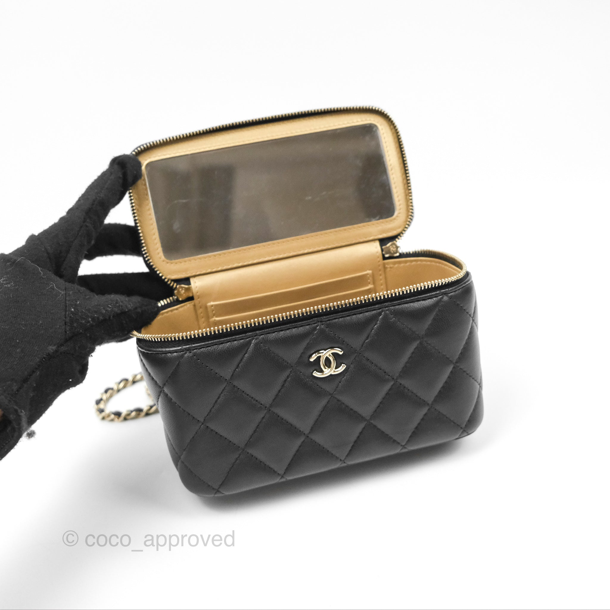 Chanel Ball Crush Vanity Bag with Chain - Black Lambskin Leather & Gold Hardware - Luxury Crossbody Clutch for Evening Parties & Special Occasions