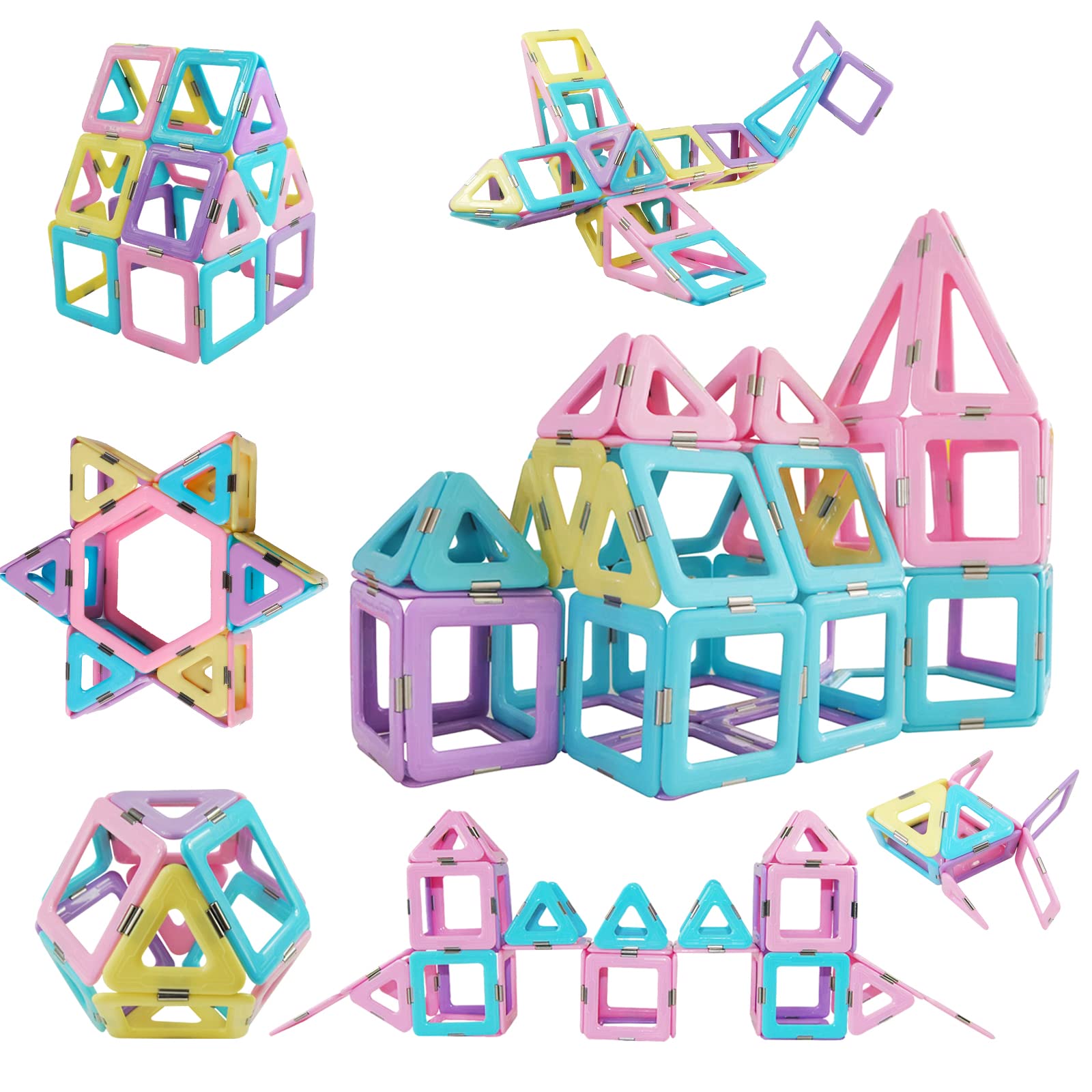 80pcs Magnetic Building Blocks Set - STEM Educational Toys for Kids Ages 3-7, Creative 3D Construction Kit with Stacking Tiles | Montessori Learning Toys for Boys & Girls | Perfect for Classroom, Birthday Gifts & Indoor Playtime