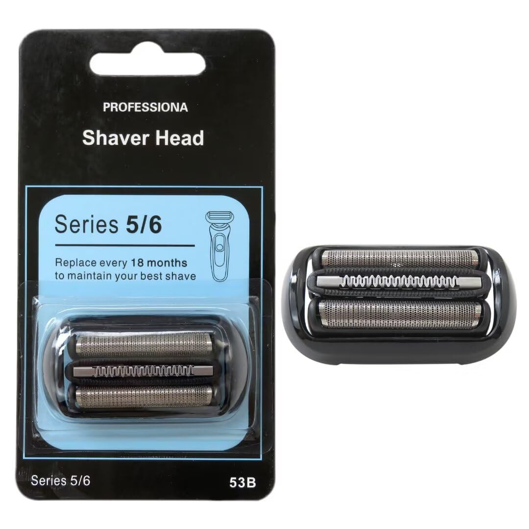 Upgraded 53B 6020s, 6040cs, 6075cc, 6072cc, 6090cc Replacement Shaver Heads for Braun Series 5 & 6 Electric Shavers - Compatible with All Generations - Perfect for Travel, Home, and Daily Grooming