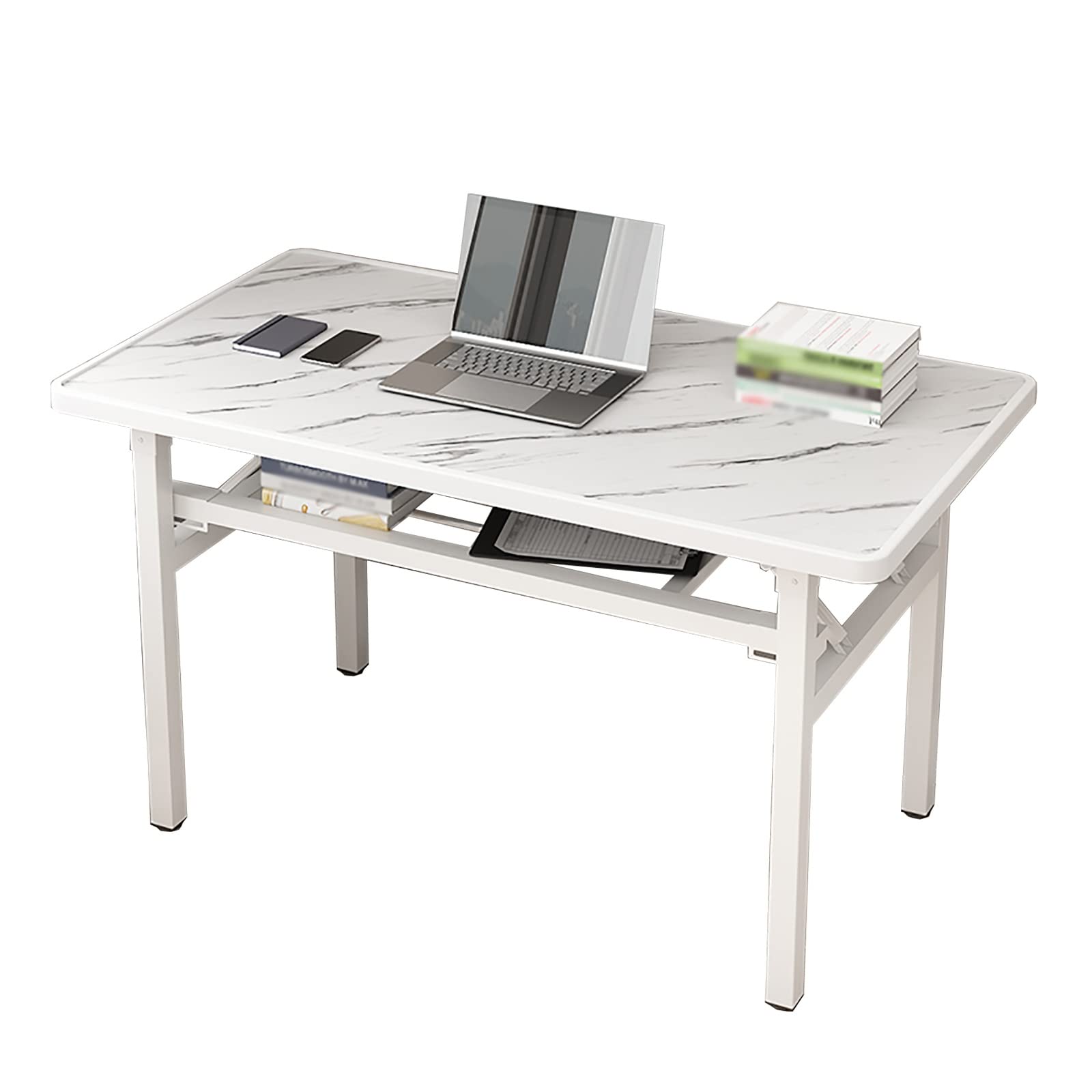 Foldable Computer Desk - Modern Home Office Desk, Simple Dining Table, Student Writing Desk, Bedroom Study Table | Compact & Portable for Small Spaces, Dorm Rooms, Outdoor Picnics (100x60x74cm, Multiple Colors) - Perfect for Remote Work, Online Classes & Cozy Dining