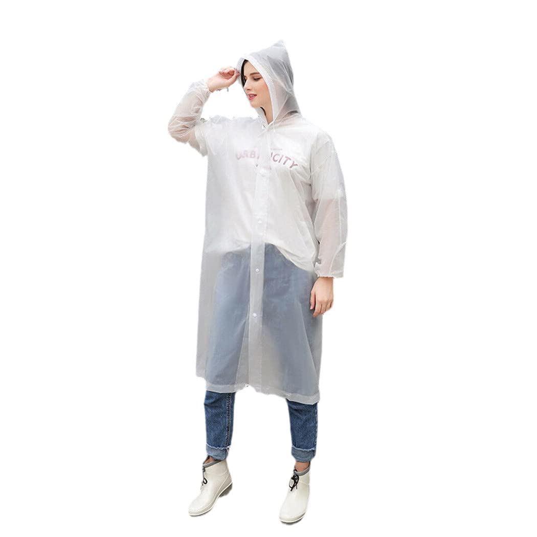 Waterproof Reusable Transparent Raincoat for Men & Women - Lightweight Long Rainwear Jacket for Outdoor Cycling, Hiking & Commuting - Perfect Rain Gear for All-Weather Protection