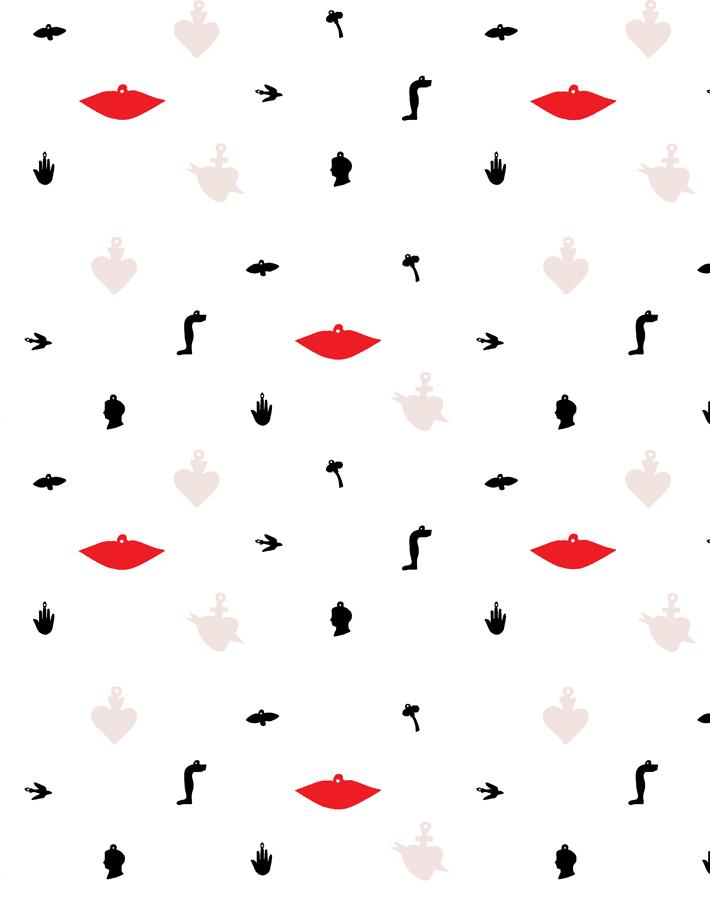 Large Milagros Wallpaper by Clare V. - Premium White Wallpaper for Home Decor, Living Room & Bedroom