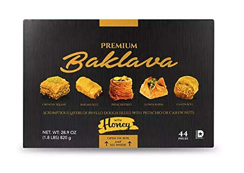 Premium Baklava Gift Box by Made Better America - 44 Pieces, 28.8oz (2 Lbs) Authentic Turkish Delight - Perfect for Holidays, Parties & Gourmet Gift Giving