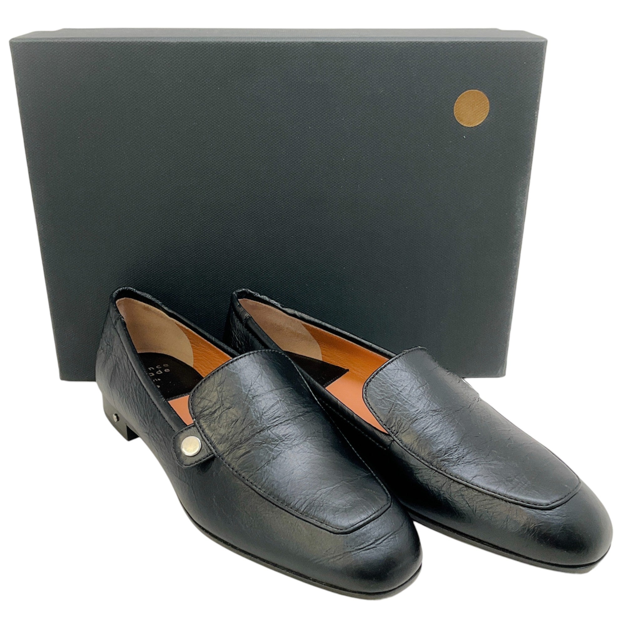 Laurence Dacade Black Leather Angie Loafers for Women - Comfortable Slip-On Dress Shoes for Office, Business & Casual Wear
