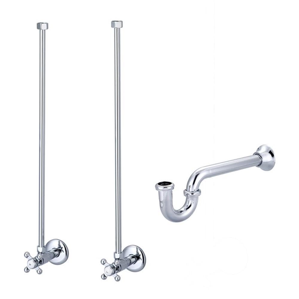 Modern Solid Brass Chrome P-Trap Water Supply Kit for Bathroom & Kitchen Sink Installation - Durable Plumbing Fixture with Water Creation Technology