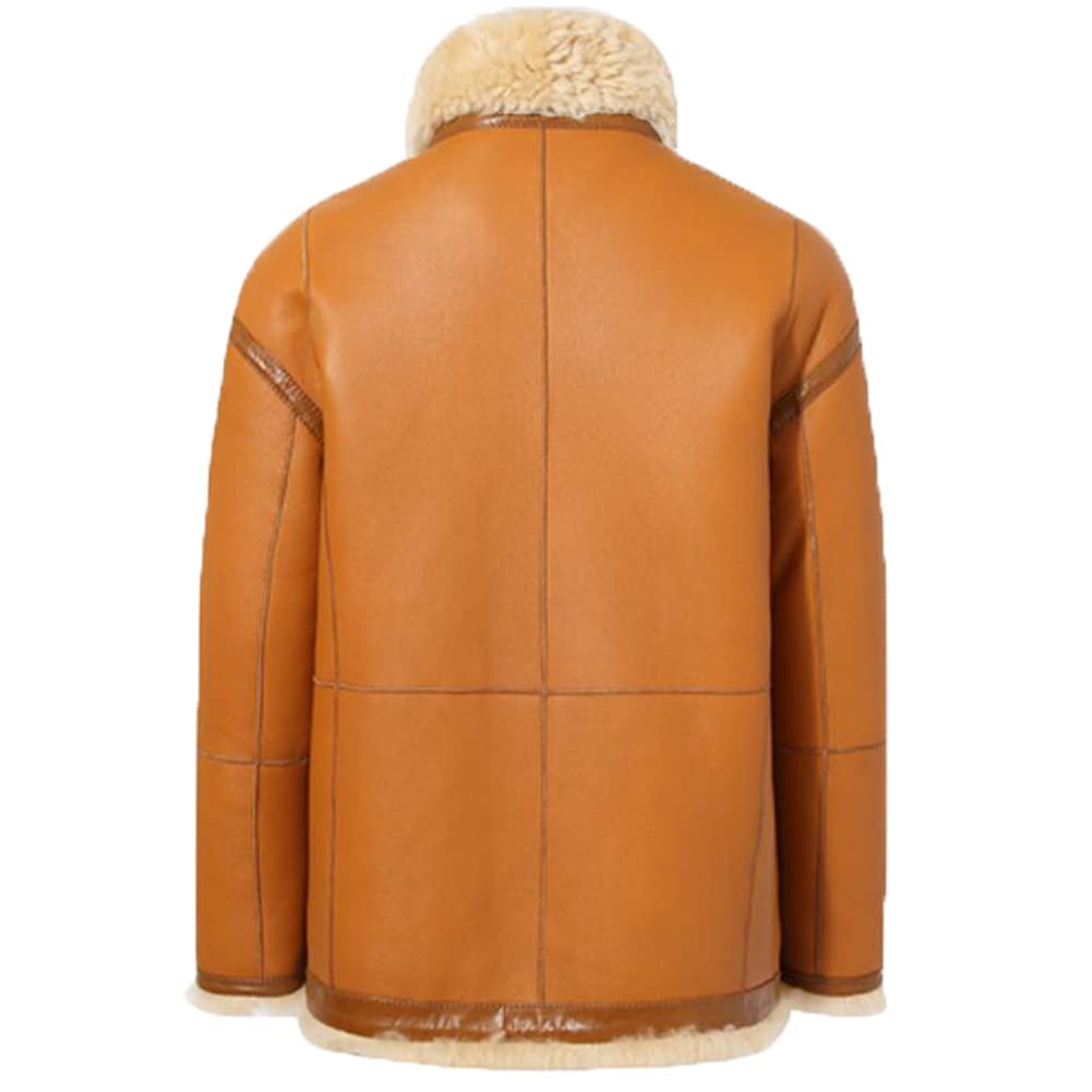 Denny&Dora Women's Shearling Aviator Jacket - Genuine Sheepskin & Fur Coat, Natural Leather Winter Coat for Women | Warm Winter Fashion, Outdoor Activities, Casual & Streetwear Style