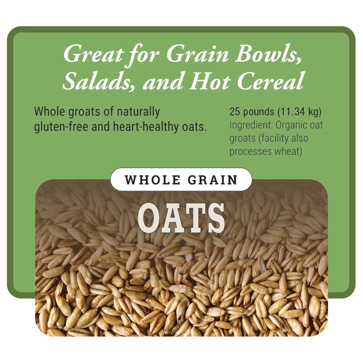 Organic Whole Grain Rolled Oats - Non-GMO, Gluten-Free Breakfast Cereal for Healthy Eating - Perfect for Oatmeal, Smoothies & Baking
