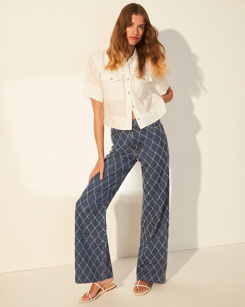 Spruce Linen Top for Women - Breathable Summer Blouse with Relaxed Fit | Perfect for Beach Vacations, Casual Outings & Boho Style