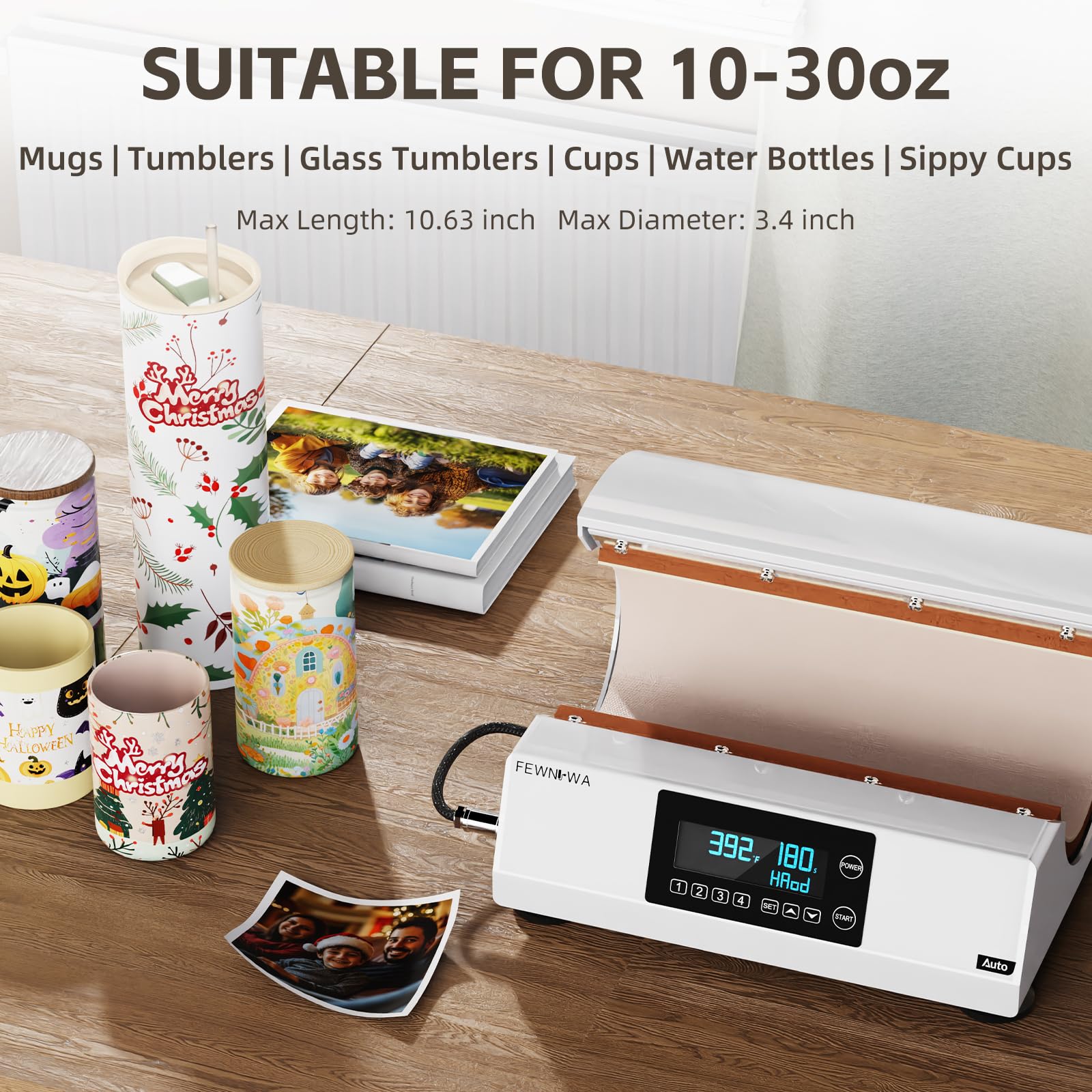 Professional Tumbler Heat Press Machine - Fast & Even Auto Mug Press with Auto-Off Safety Feature | Sublimation for 10-30oz Cups, Mugs & Glasses | Perfect for Custom Drinkware Business & Personalized Gifts