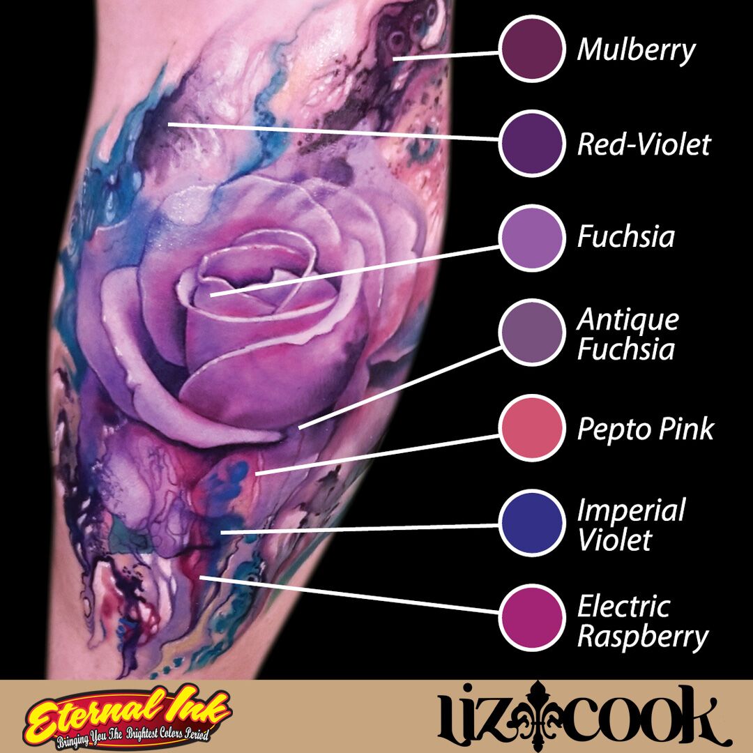 Eternal Ink Liz Cook Antique Fuchsia Tattoo Ink - Professional Safe & Vibrant for Tattoo Artists - Perfect for Sleeves, Cover-ups & Fine Line Work