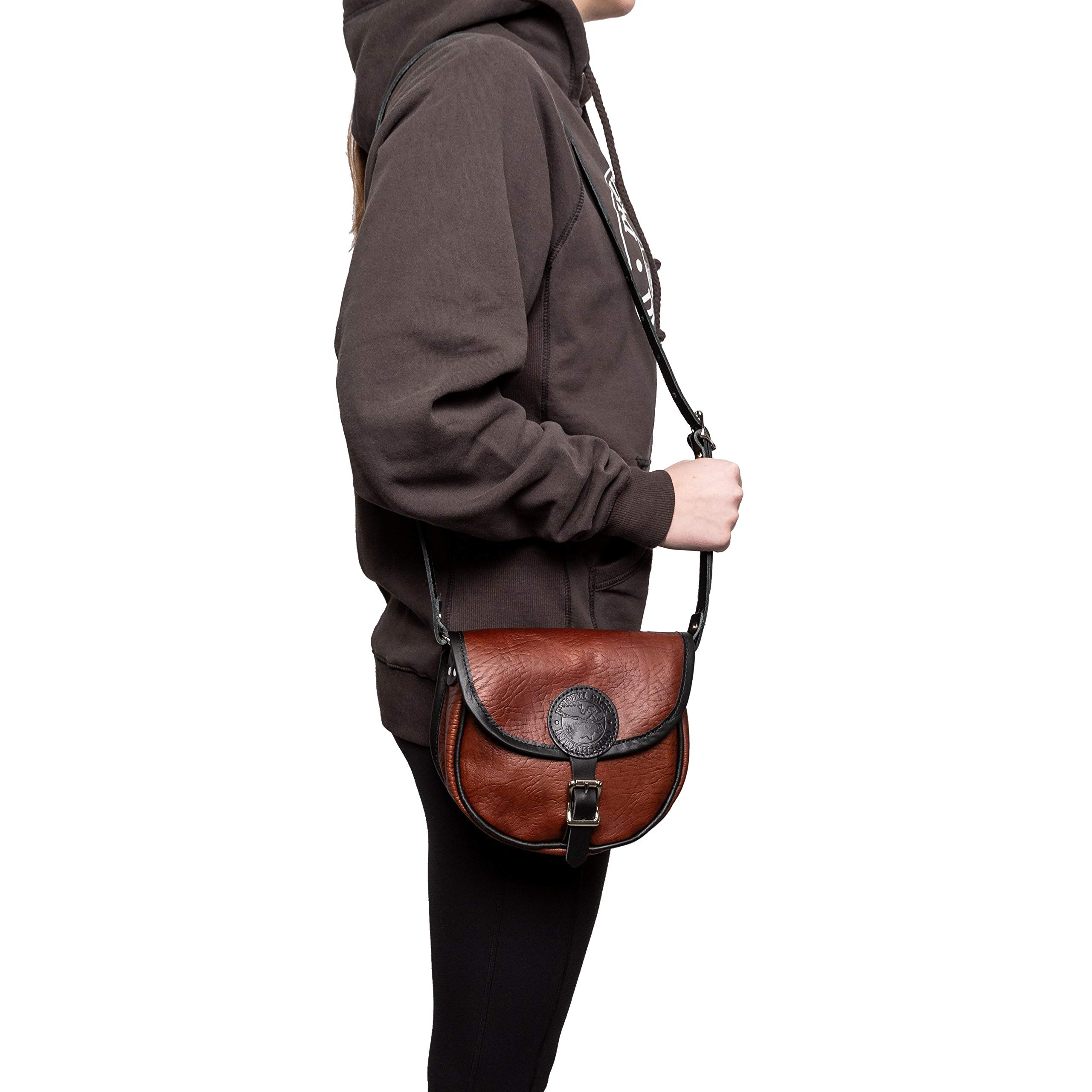 Duluth Bison Leather Small Shell Purse - Handmade Genuine Leather Crossbody Bag for Women - Perfect for Everyday Use, Travel & Special Occasions