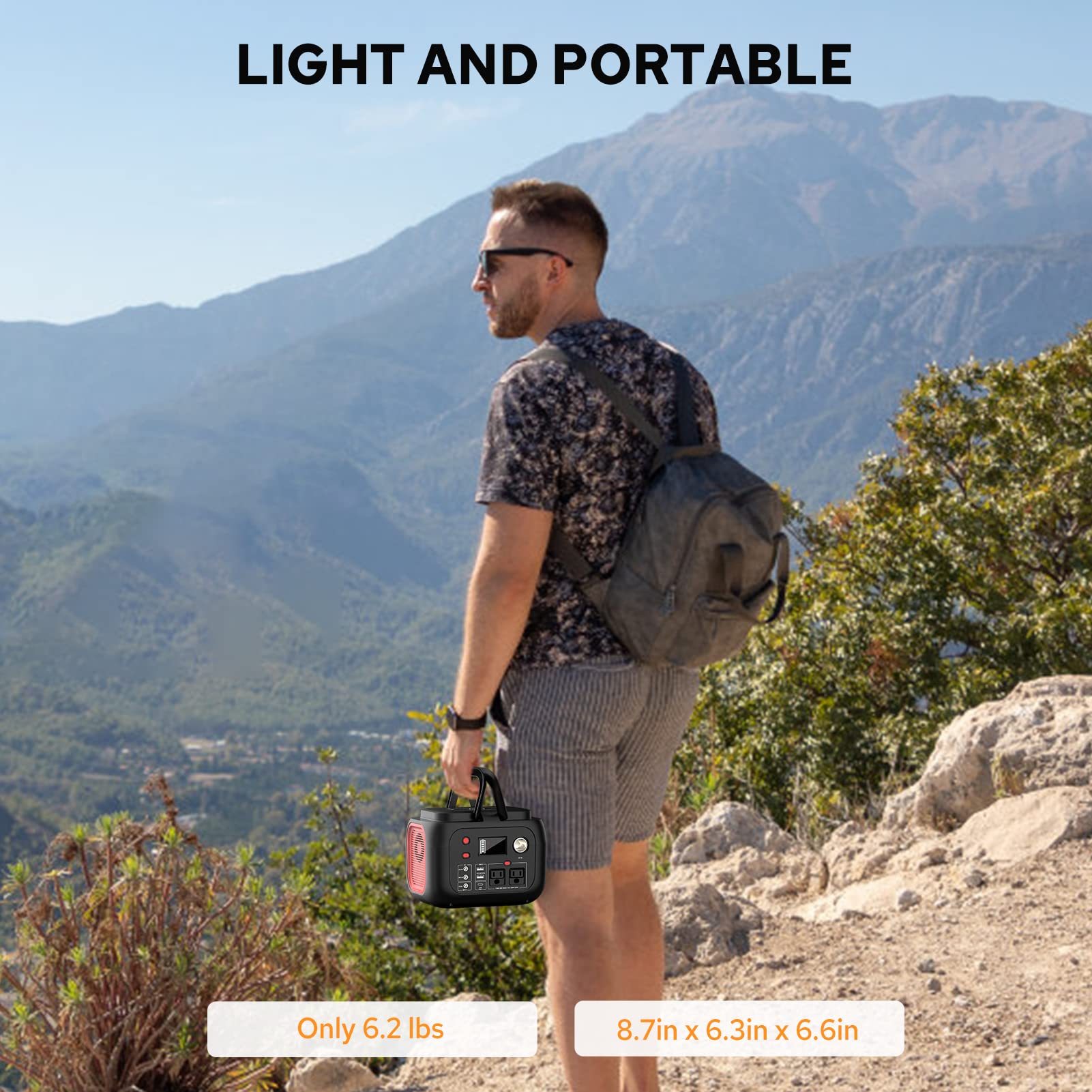 300W Portable Power Station with 228Wh Lithium Battery - Compact Solar Generator for Camping, Travel, Emergency & Outdoor Use - AC Outlet for Laptop, CPAP, Phone Charging - Perfect for Home Backup & Hunting Trips