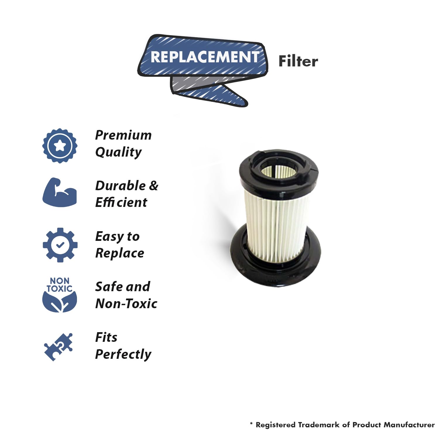 Replacement Primary Filter for Dirt Devil F48 & Quick Power Vacuum Cleaners - Compatible with Part #304023001 - Perfect for Home Cleaning and Maintenance