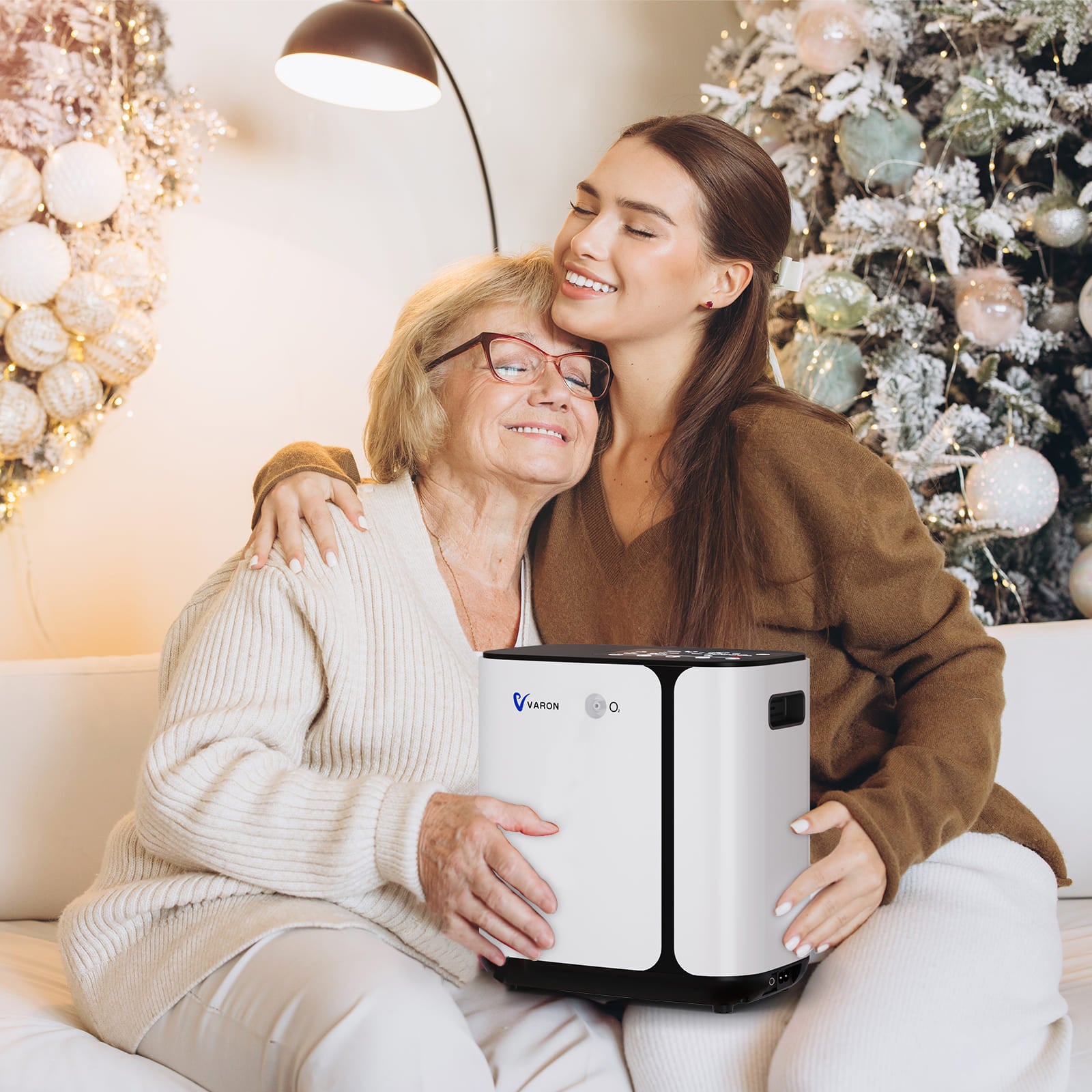 Varon 1-6L/min Home Oxygen Concentrator - Continuous Flow, Ultra Quiet (Only 9.3lbs) - Perfect for Travel & Daily Use with COPD Patients