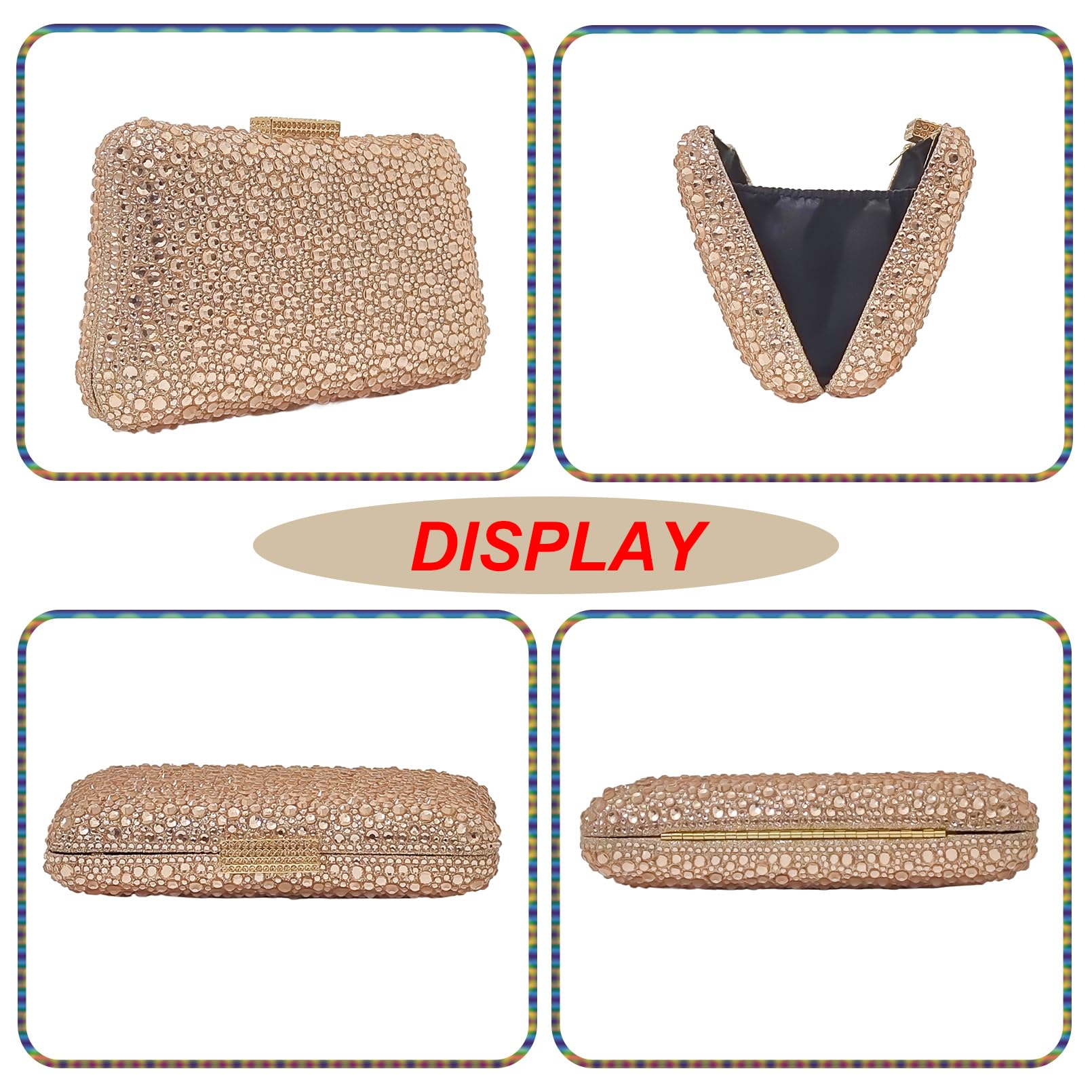 Sparkly Rhinestone Clutch Handbag for Women - Crystal Gem Evening Purse for Party, Wedding & Special Occasions | Elegant Night Out Accessory