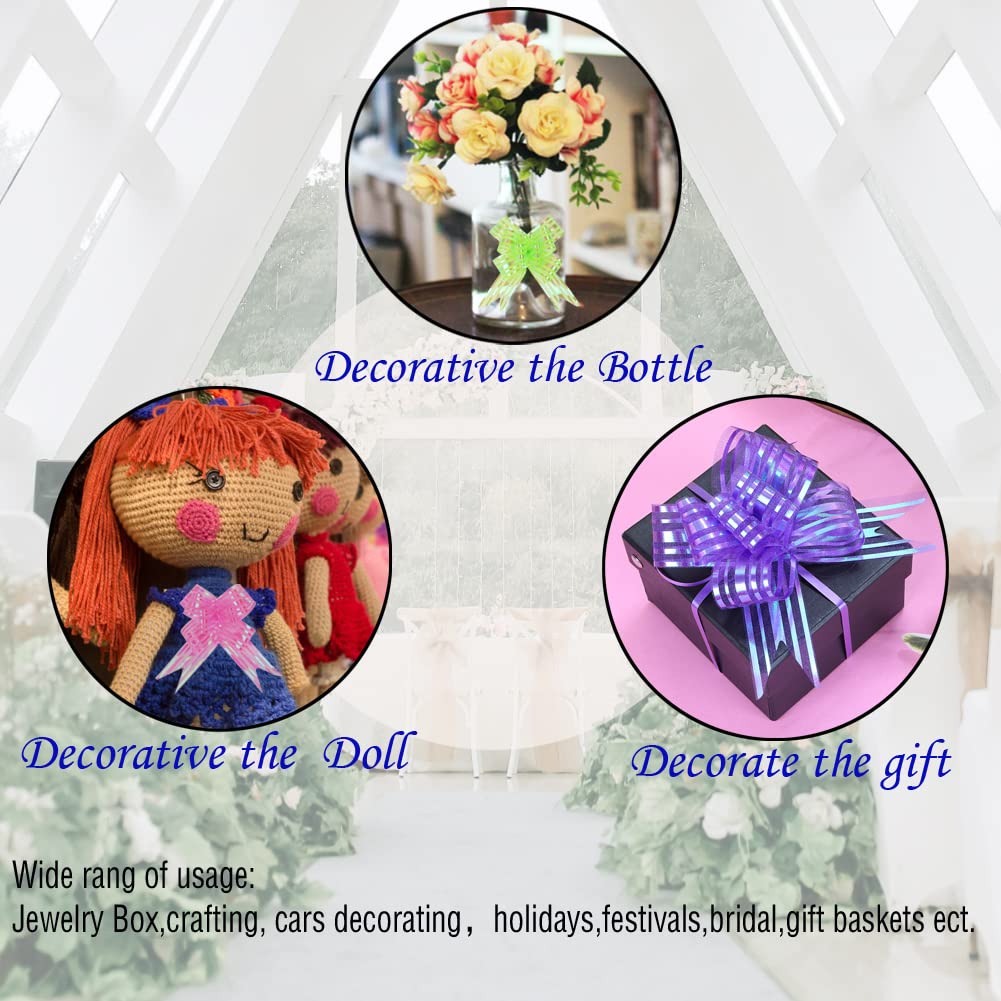 Pull Bow Organza Gift Wrapping Ribbons - 10pcs 3.6