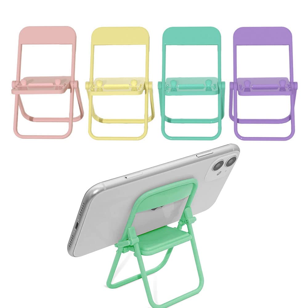 Mini Chair-Shaped Cell Phone Stand - Foldable, Portable & Universal Phone Holder for Desk, Office, Watching Videos | Cute Desktop Lazy Bracket for iPhone, Android & Smartphones