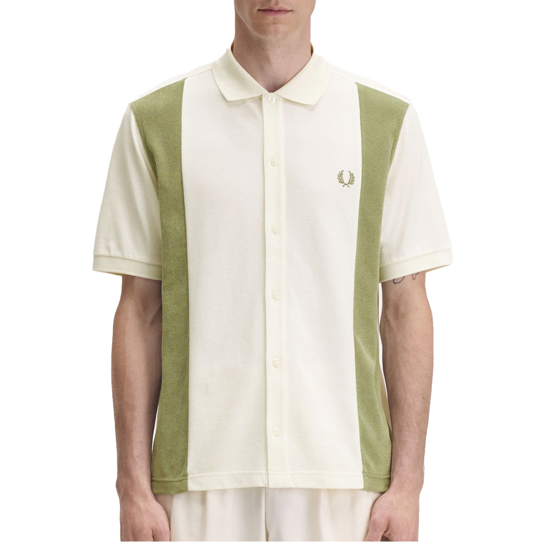 Premium Toweling Panel Polo Shirt in Light Ecru - Comfortable & Stylish Casual Wear for Men | Perfect for Golf, Office & Everyday Outfits