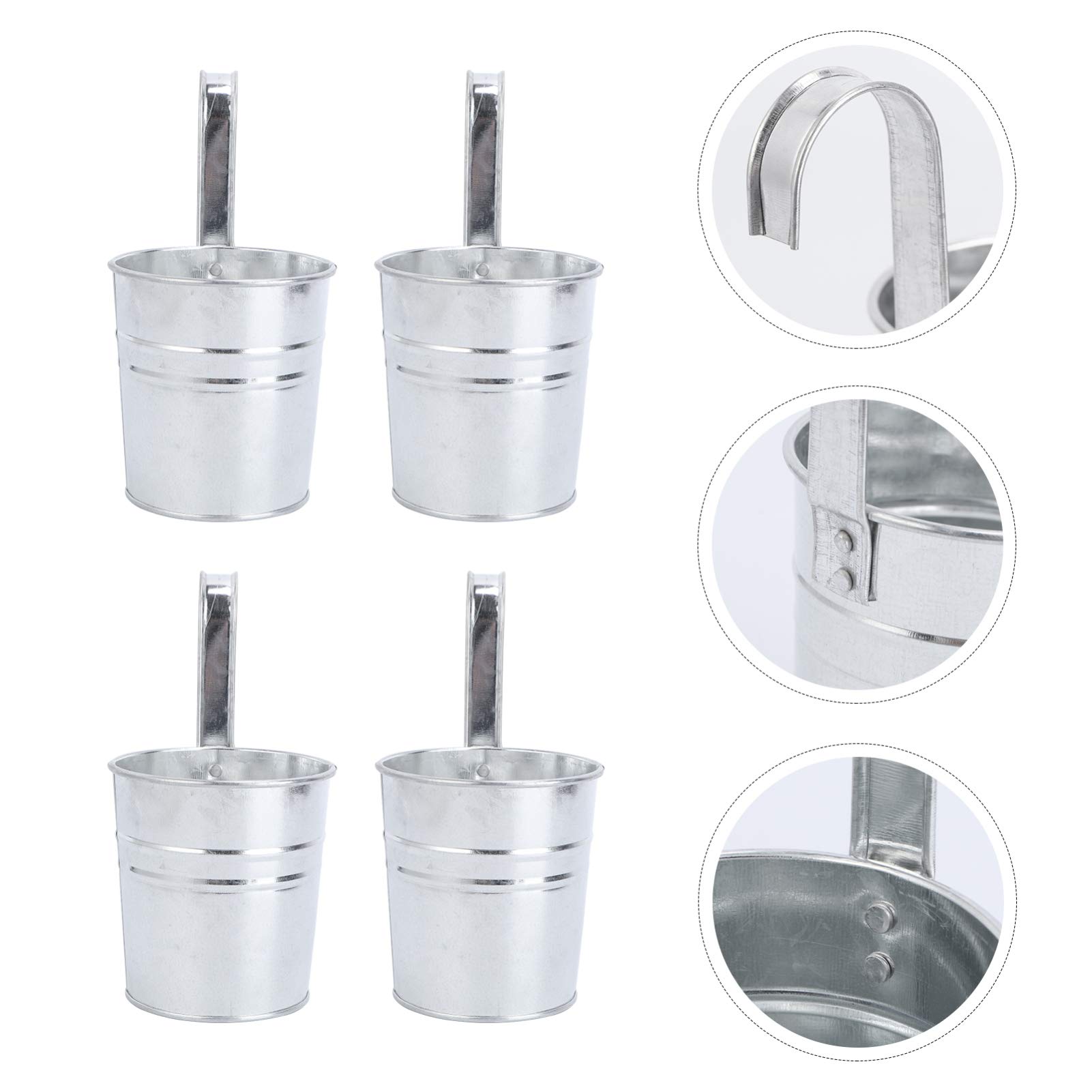 Hemoton 4-Piece Heavy Duty Iron Bucket Hooks for Gardening - Durable Metal Hangers for Planters, Flower Pots & Outdoor Decor (Ideal for Hanging Baskets, Garden Tools & Farmhouse Style Decor)