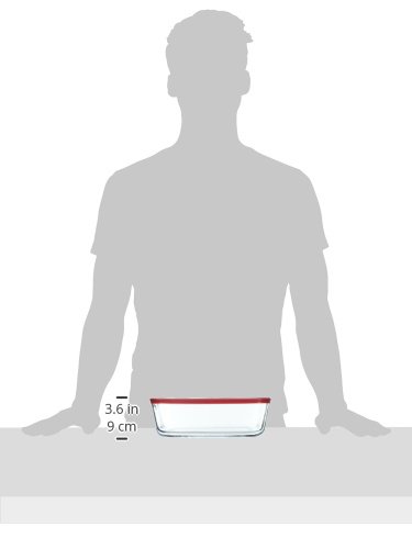 Anchor Hocking 11-Cup Glass Food Storage Container with Airtight Lid - Clear & Red, BPA-Free, Microwave & Oven Safe - Perfect for Meal Prep, Leftovers & Pantry Organization (77931)
