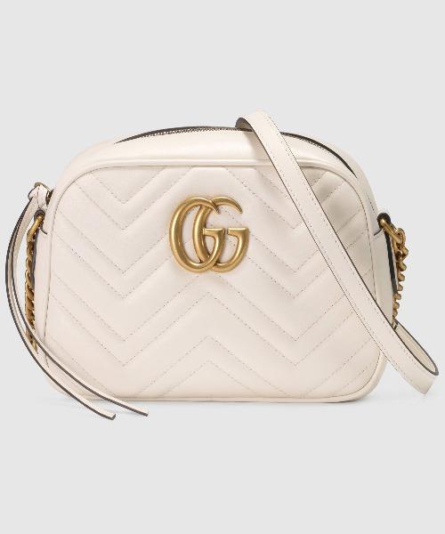 Gucci GG Marmont Small Matelassé Shoulder Bag in White | Luxury Leather Crossbody Purse for Women | Perfect for Date Night, Office & Special Occasions