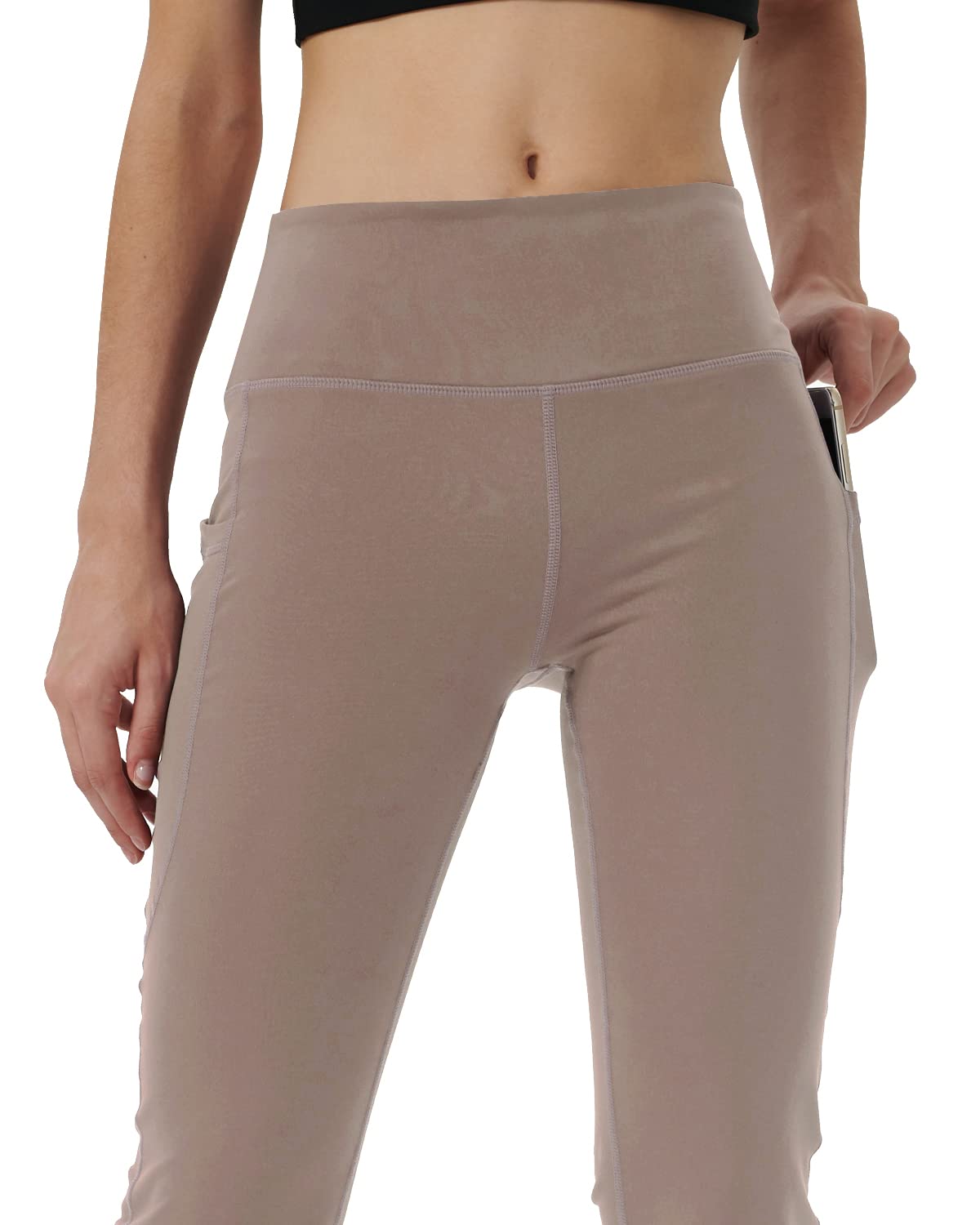 Women's Bootcut Yoga Pants with Hidden Pockets - High Waisted Tummy Control Running Leggings for Workout & Lounge Wear - Perfect for Yoga, Gym, and Casual Outfits