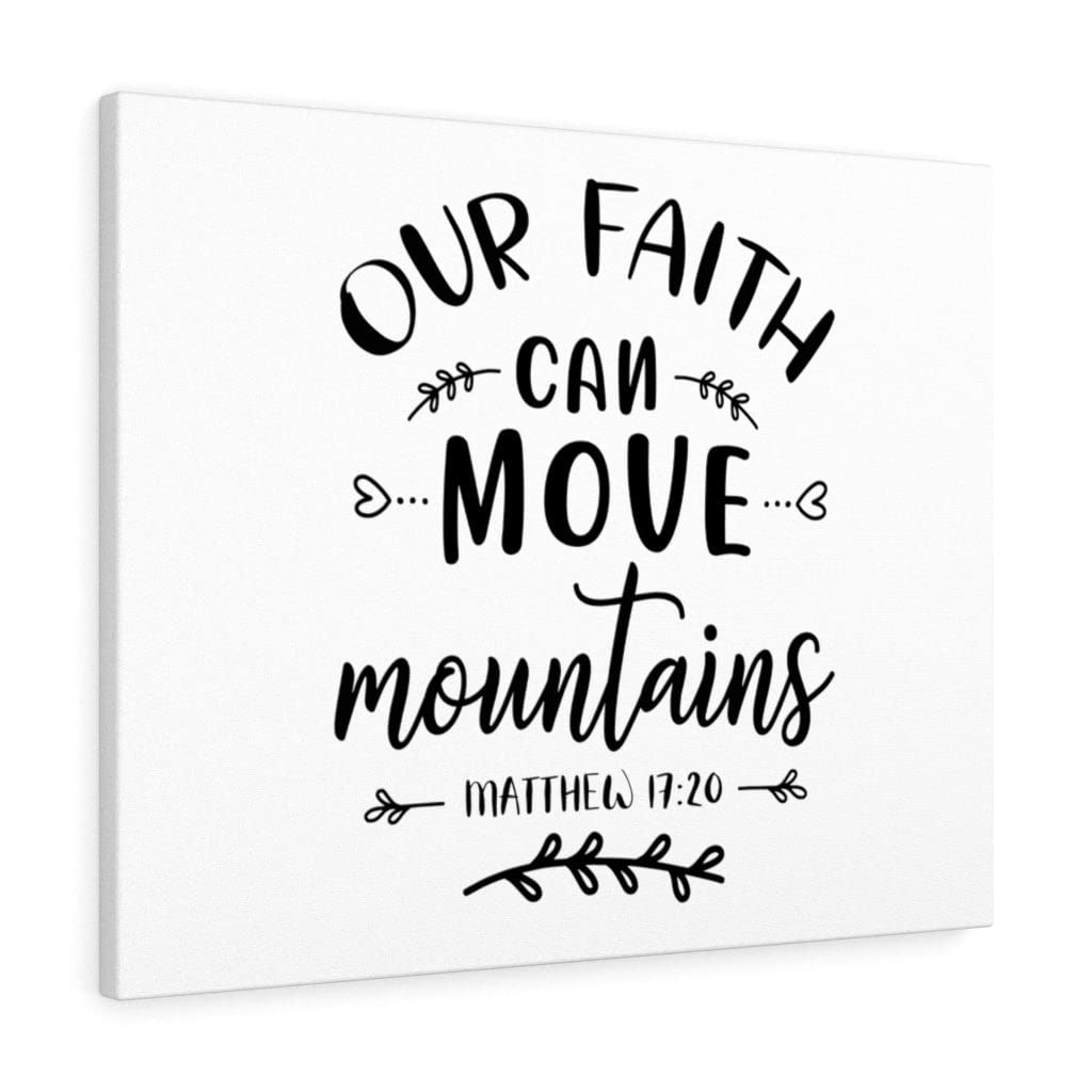 Christian Wall Art with Bible Verse Matthew 17:20 - Inspirational Scripture Print for Home Decor, Ready to Hang - Perfect for Living Room, Bedroom & Church Gift