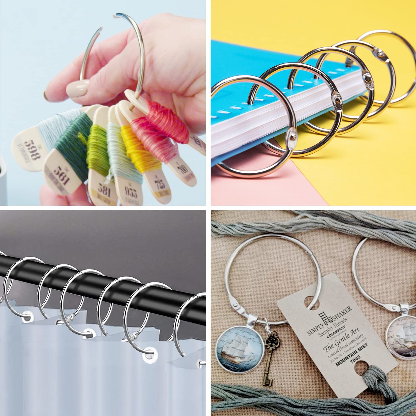 Simetufy 3 Inch Binder Rings (24 Pack) - Heavy Duty Metal Paper Rings, Large Key Rings, Extra Large Book Rings for Office, School, and Home Organization