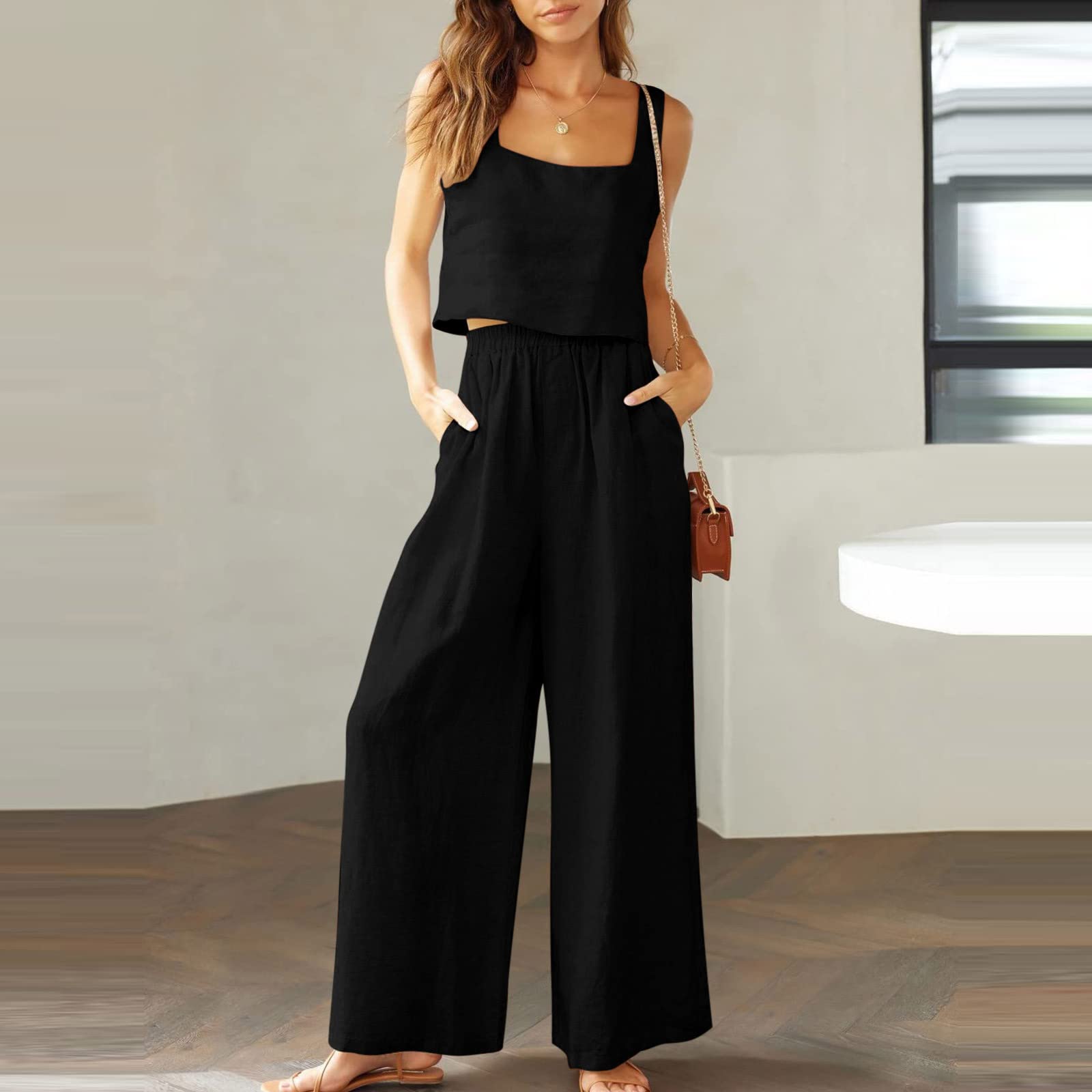Stylish Women's 2-Piece Outfit - Red Palazzo Pants & Long Sleeve Top Set | Comfortable Cotton Fall Fashion | Plus Size Dressy Sweatsuits for Casual Wear & Office Outfits