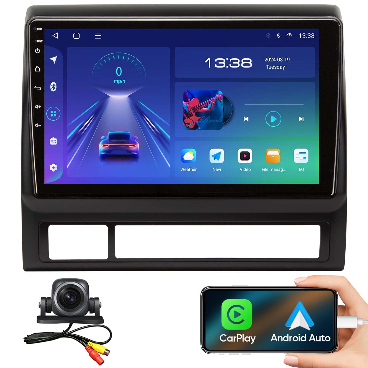 2005-2015 Toyota Tacoma Wireless CarPlay Android Auto Car Stereo - Plug & Play Head Unit with Steering Wheel Control, 5G WiFi, Bluetooth 5.0 & GPS Navigation - Perfect for Road Trips & Daily Commuting