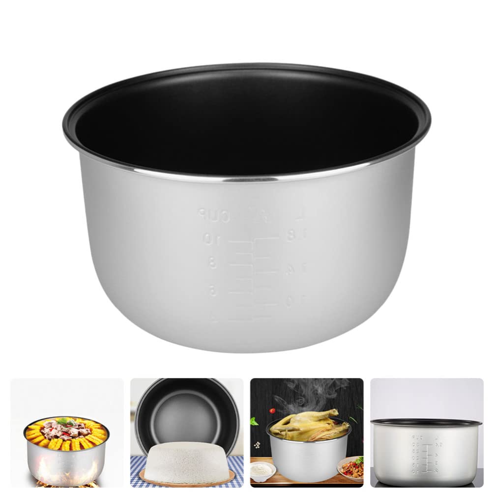Nonstick 4L Inner Cooking Pot Replacement for Rice Cooker - Durable Rice Cooker Insert Liner & Interior Cooking Tank - Perfect for Small Rice Makers, Meal Prep & Family Dinners