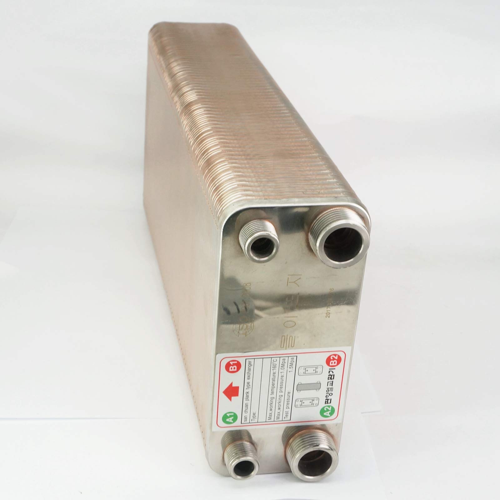 120 Plate Wort Chiller Cooler - SUS 304 Stainless Steel Heat Exchanger for Home Brewing Beer & Wine Making | Fast Cooling for Craft Brewing & Fermentation
