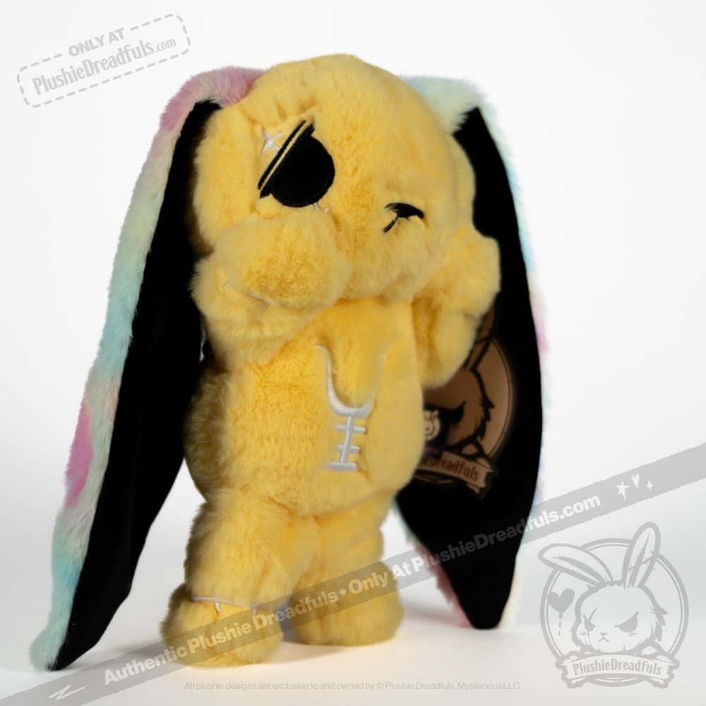 Plushie Dreadfuls Anxiety Rabbit Stuffed Animal - Yellow Limited Edition Soft Plush Toy for Stress Relief & Comfort | Perfect for Anxiety Support, Therapy, and Cuddling