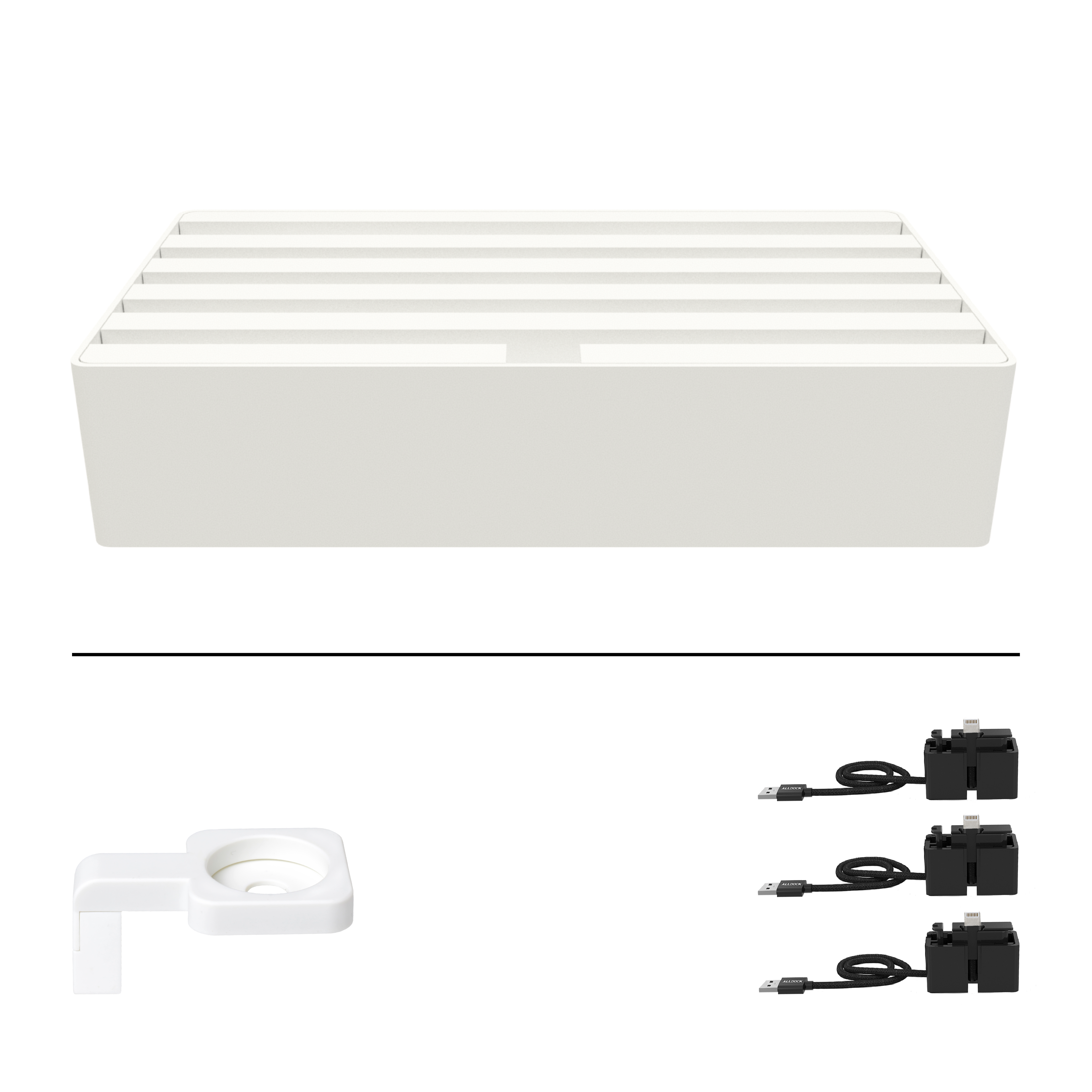 ALLDOCK Classic FAMILY White - Premium USB Charging Station for Multiple Devices - Perfect for Home, Office, and Travel Use